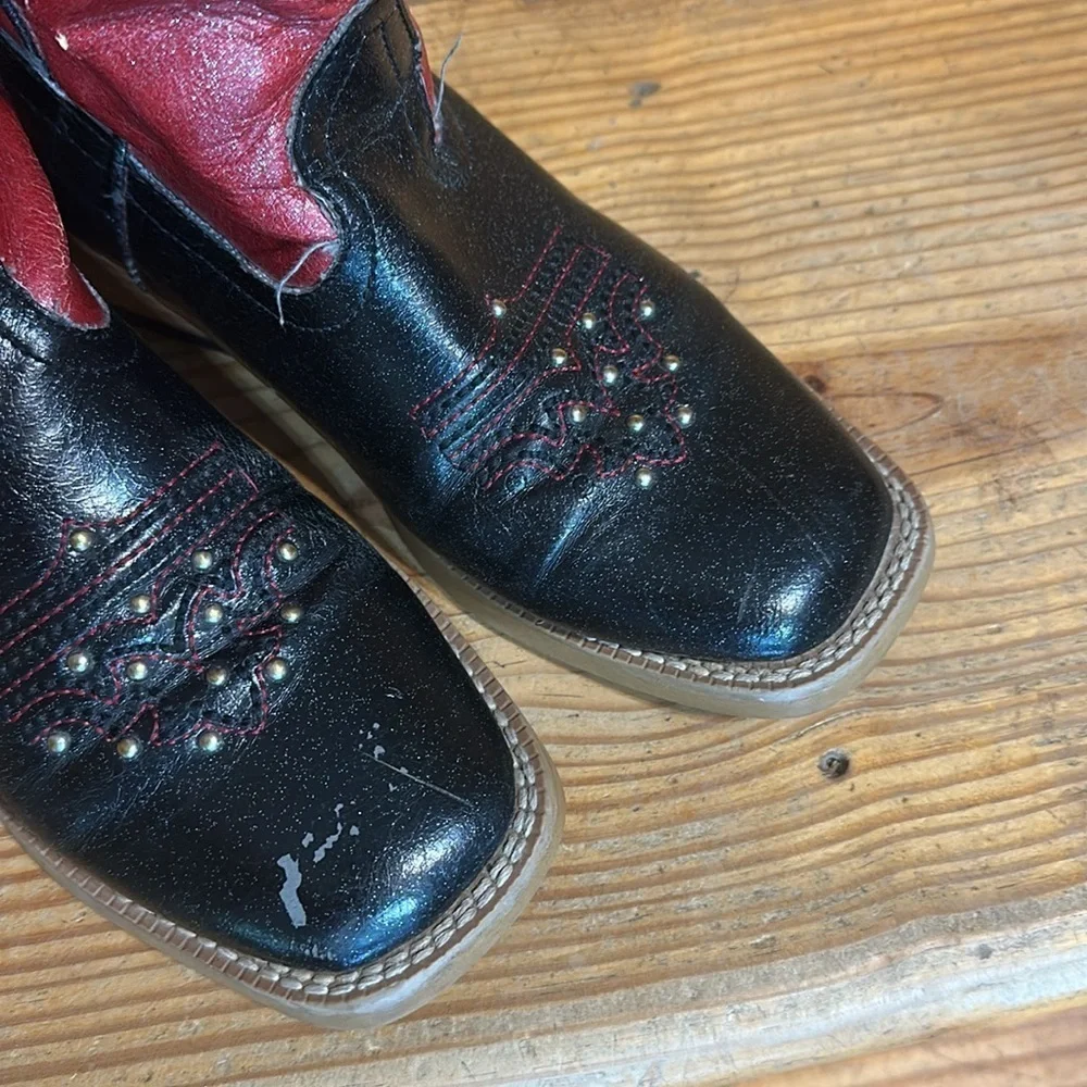 ROPER KIDS Red and Black Western Cowboy Boots